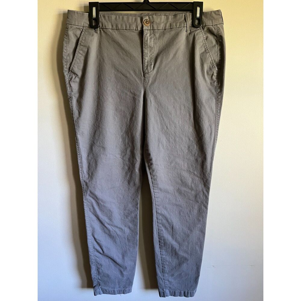 Old Navy Skinny Everyday Khakis 16 Tall Mid-Rise Gray Blank Slate Stretch